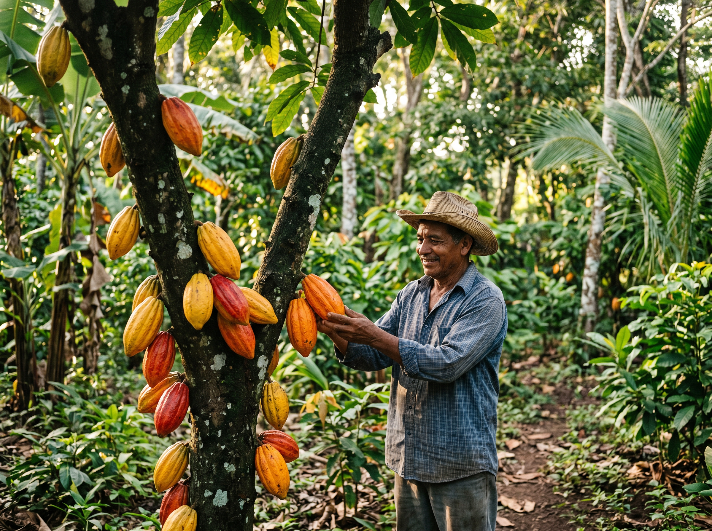 Mazorcas de cacao cultivadas por la cooperativa CACAONICA